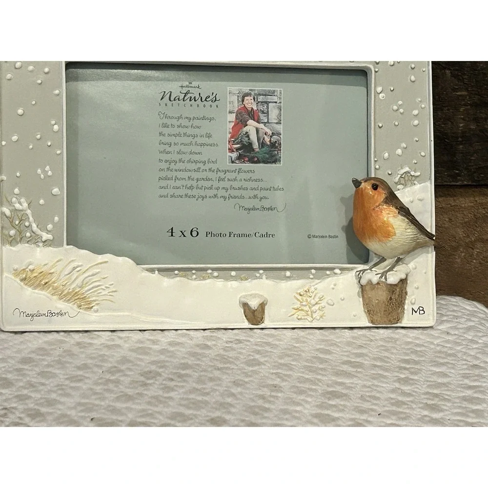 Hallmark‎ Marjolein Bastin Picture Frame Natures Sketcbook 4x6 Birds New